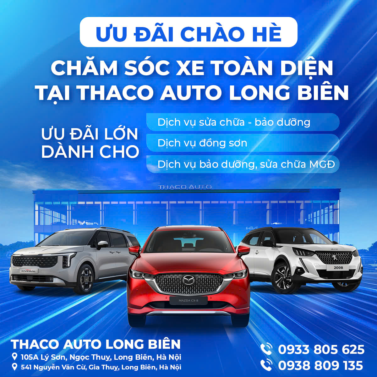 CHĂM XE ĐÓN HÈ – ƯU ĐÃI DỊCH VỤ ĐẶC BIỆT TẠI THACO AUTO LONG BIÊN